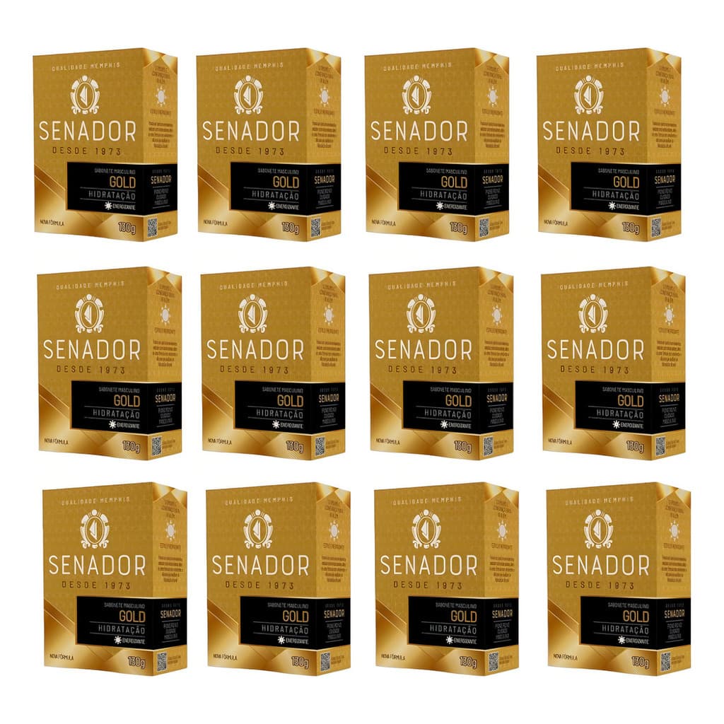 Kit C/ 12 Sabonete Senador Gold Masculino Perfumado 130g