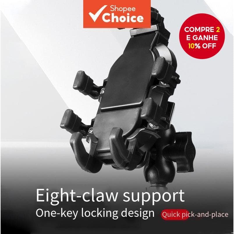 SafeRide Suporte De Montagem De Telefone Para Motocicleta , Liberação Rápida , Absorção De Choque Bicicleta , Guiador , 