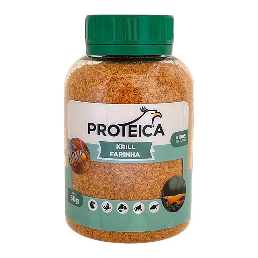 Krill Desidratado  Proteica |  Pote de 50g | Proteína Natural e Astaxantina