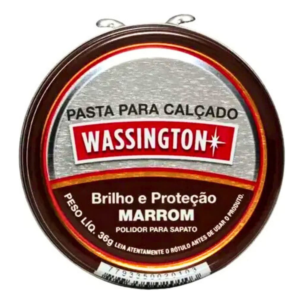 Graxa Cera Pasta Para Calçado Wassington 36g Marrom