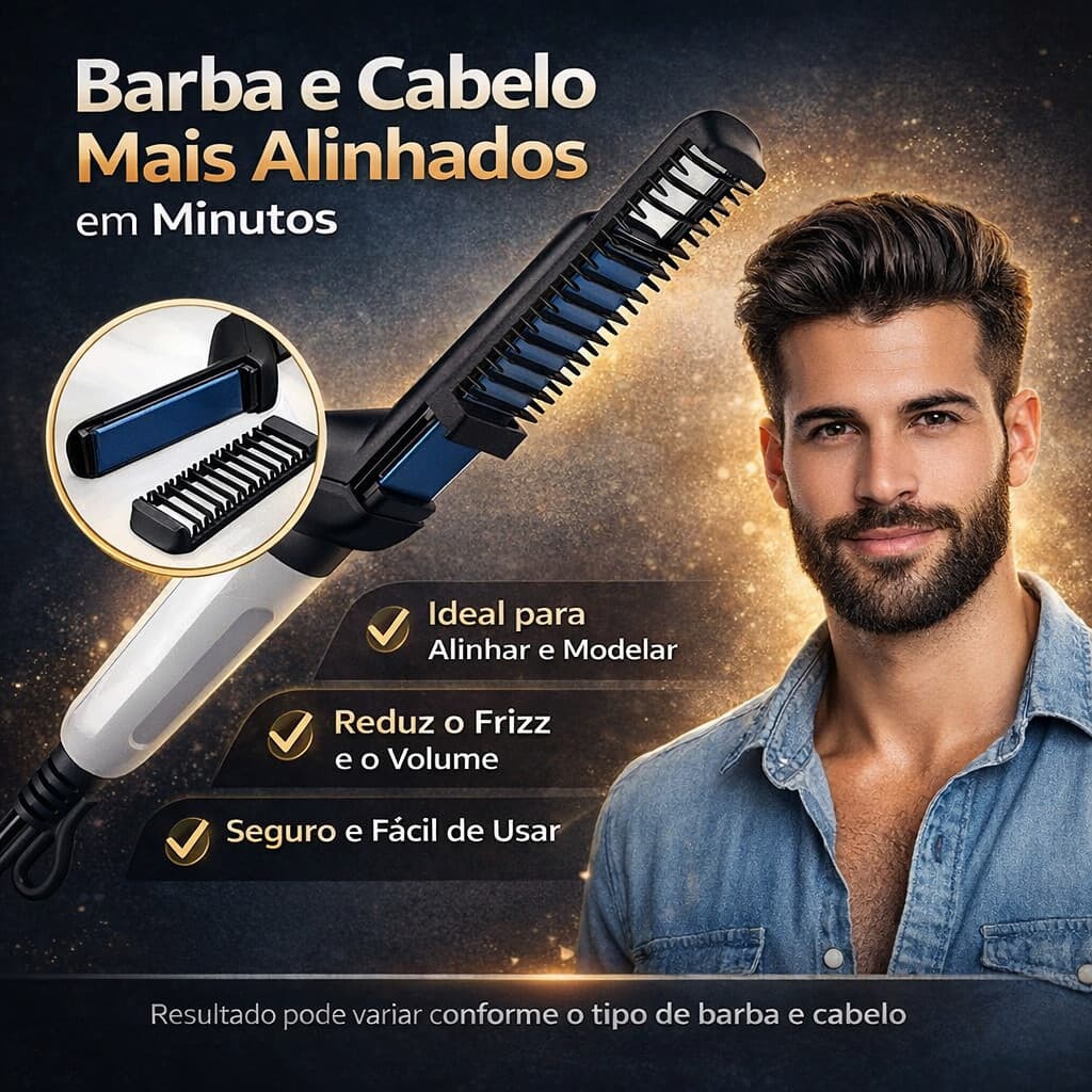 Modelador Térmico para Barba e Cabelo Masculino | Alinha e Controla os Fios
