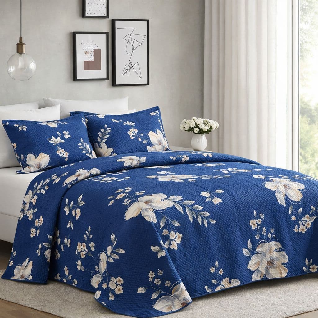 Kit Colcha Cobre Leito Estampado, Dupla Face, Double Soft, 3 peças, Matelado  - (Casal, Queen ou King)