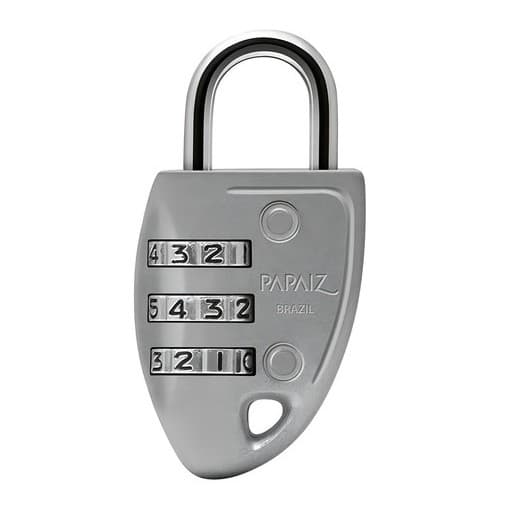 Cadeado com Segredo CS23 30mm Prata Papaiz Zamac e Aço Carbono