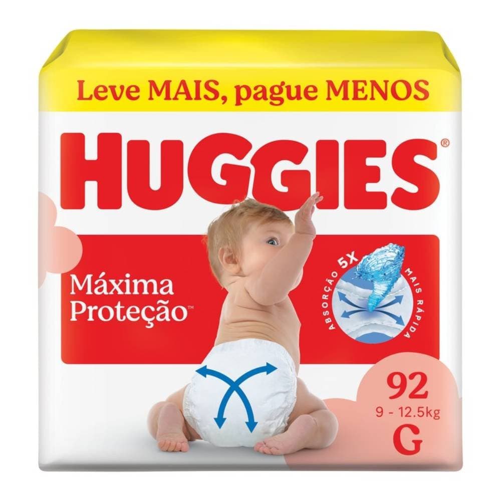 Fralda Huggies Maxima Protecao G Max 92 Unidades