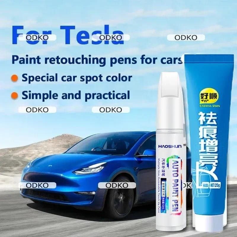 Para 2012-2025 Tesla Modelo 3 Yxs Caneta De Reparo De Pintura De Carro Retoque Preto Branco Roda Agente