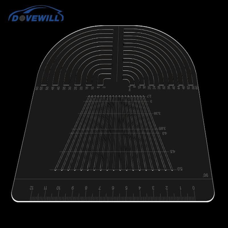 [Dovewill] Guia De Régua De Canto Redondo De Couro , Ferramenta De Posicionamento , Estêncil De Carteira DIY , Modelo De