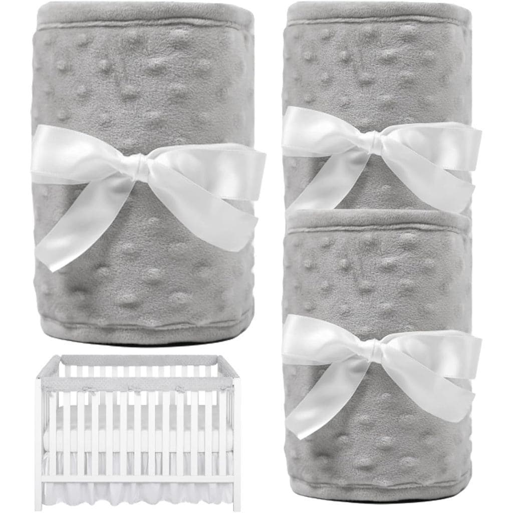 Conjunto de 3 peças de protetores de berço, tamanho 128x18 cm/68x18 cm, protetores anti-mordidas para berço, dispositivo