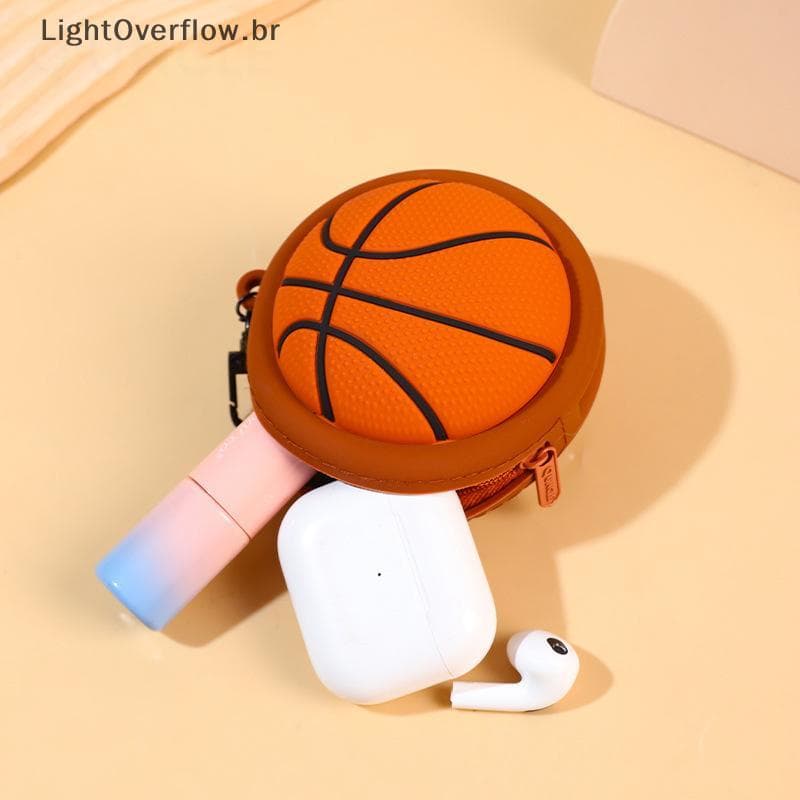 LOF Série De Esportes Criativos Mini Bolsa De Armazenamento Basquete Futebol Silicone Moedas Pingente Para De Chaves Cai