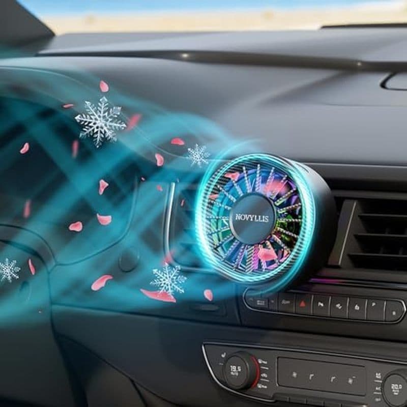 Ventilador De Ventilação Para Carro USB Com Ambientador Luzes Multicoloridas Clipe ac 3 Configurações De Velocidade 360 