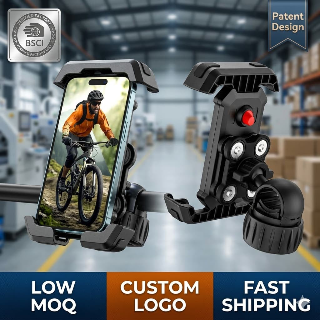 Suporte Do Telefone Da Bicicleta Motocicleta Celular 360 Rotativo POV Hol