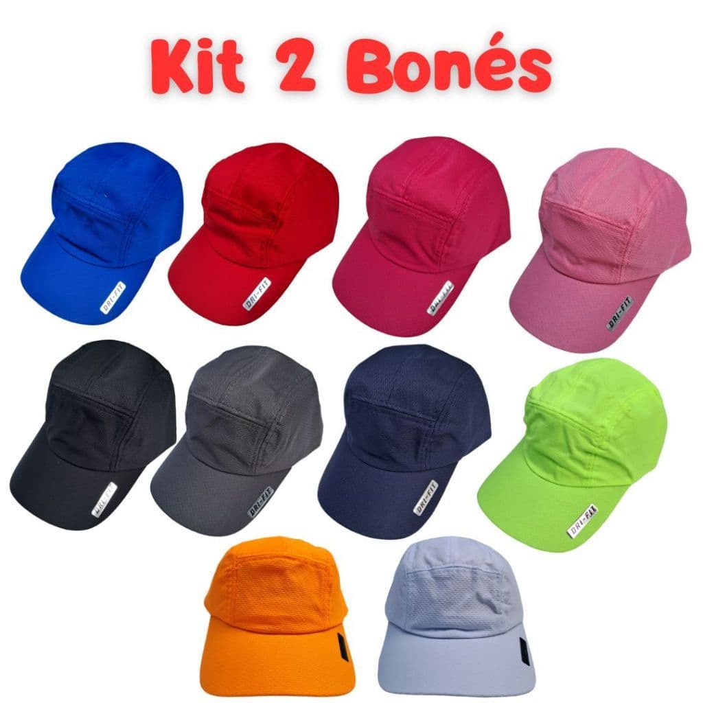 Kit com 2 Bonés Dri Fit Várias Cores Super Promoção