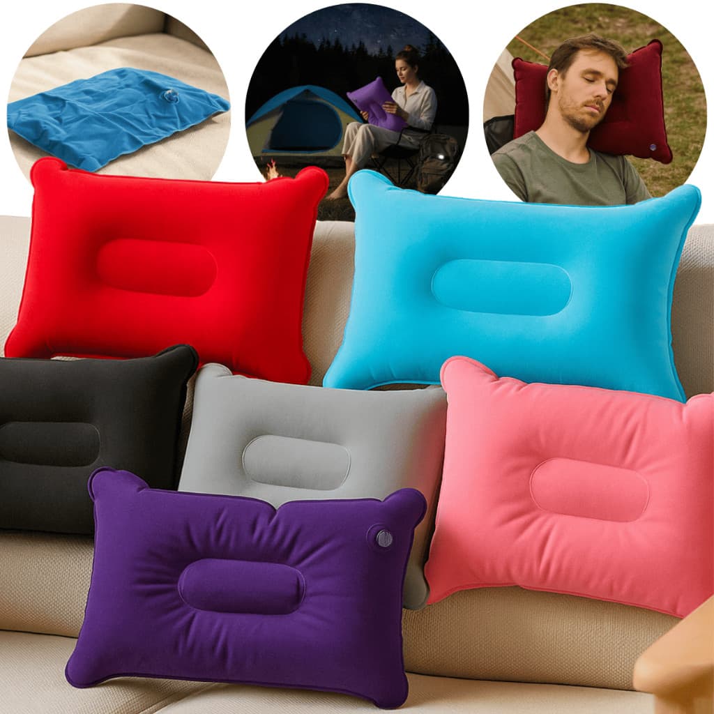Travesseiro inflável Viagem camping Almofada Travesseiro acampamento a prova D'agua 30 CM
