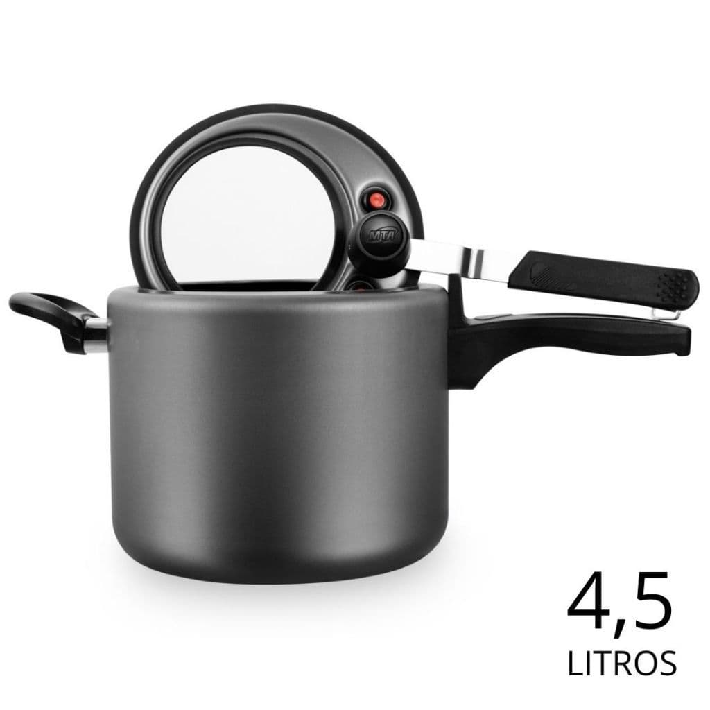Panela de Pressão 4,5L Antiaderente Com Visor Superior Grande MTA Grafite/Cereja/Baunilha