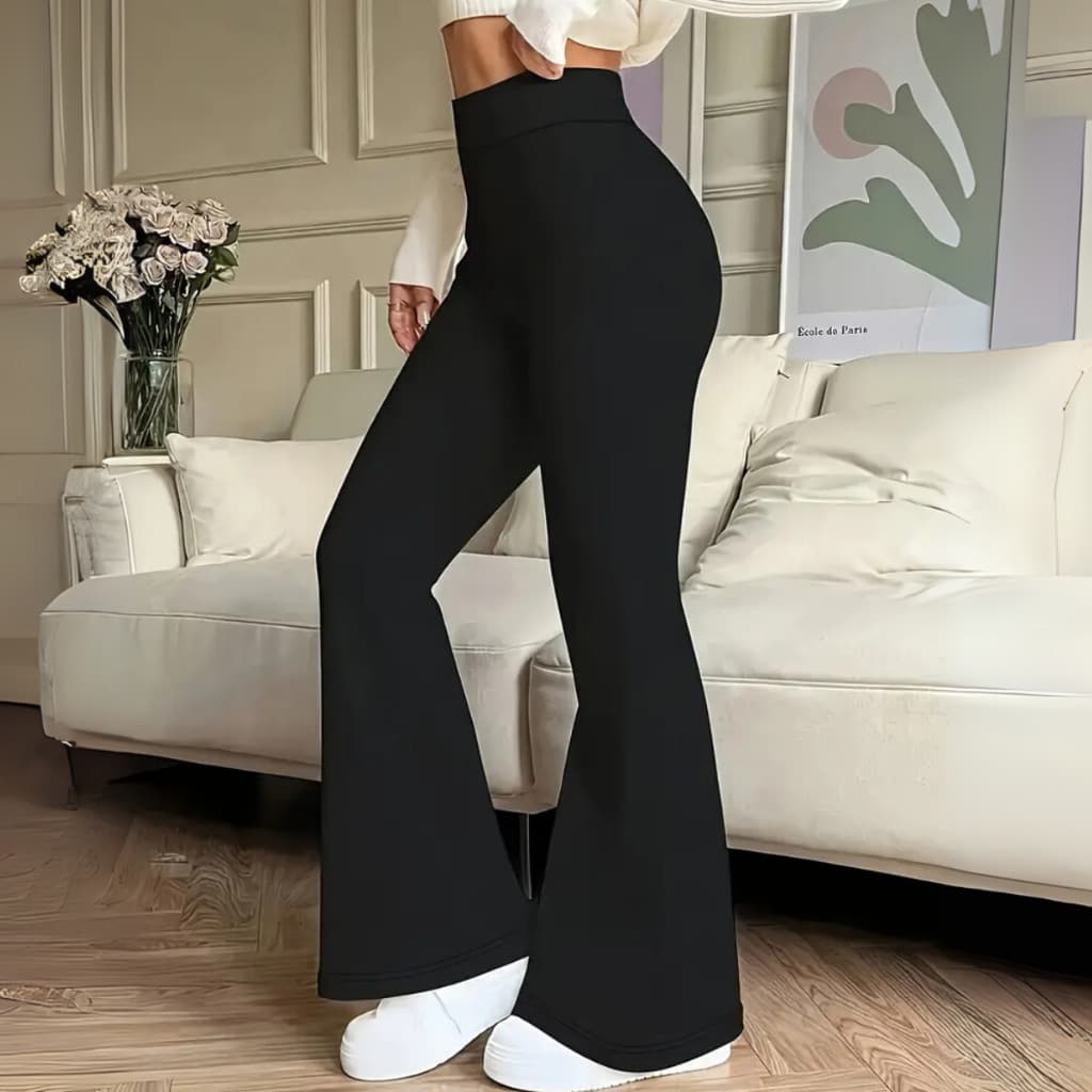 Calça Legging Flare Cintura Alta Feminina Tecido Confortável do P ao GG