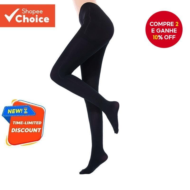 Meia-Calça Preta Feminina – Tamanho Único , Meias Anti-Snag E Controle De Barriga Para Uso Diário