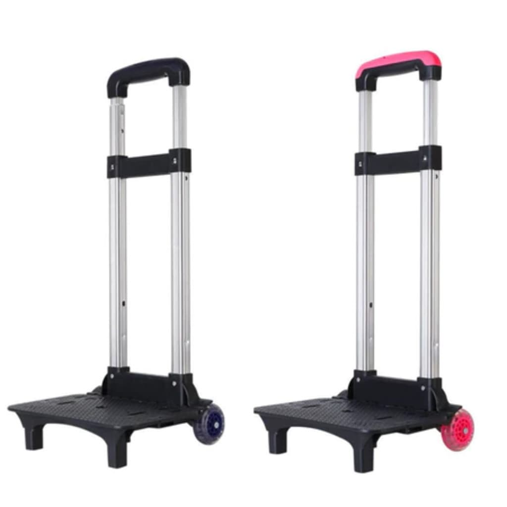 Carrinho Para Mochila Escolar Com Trava Universal Em Alumínio e Rosas De Silicone