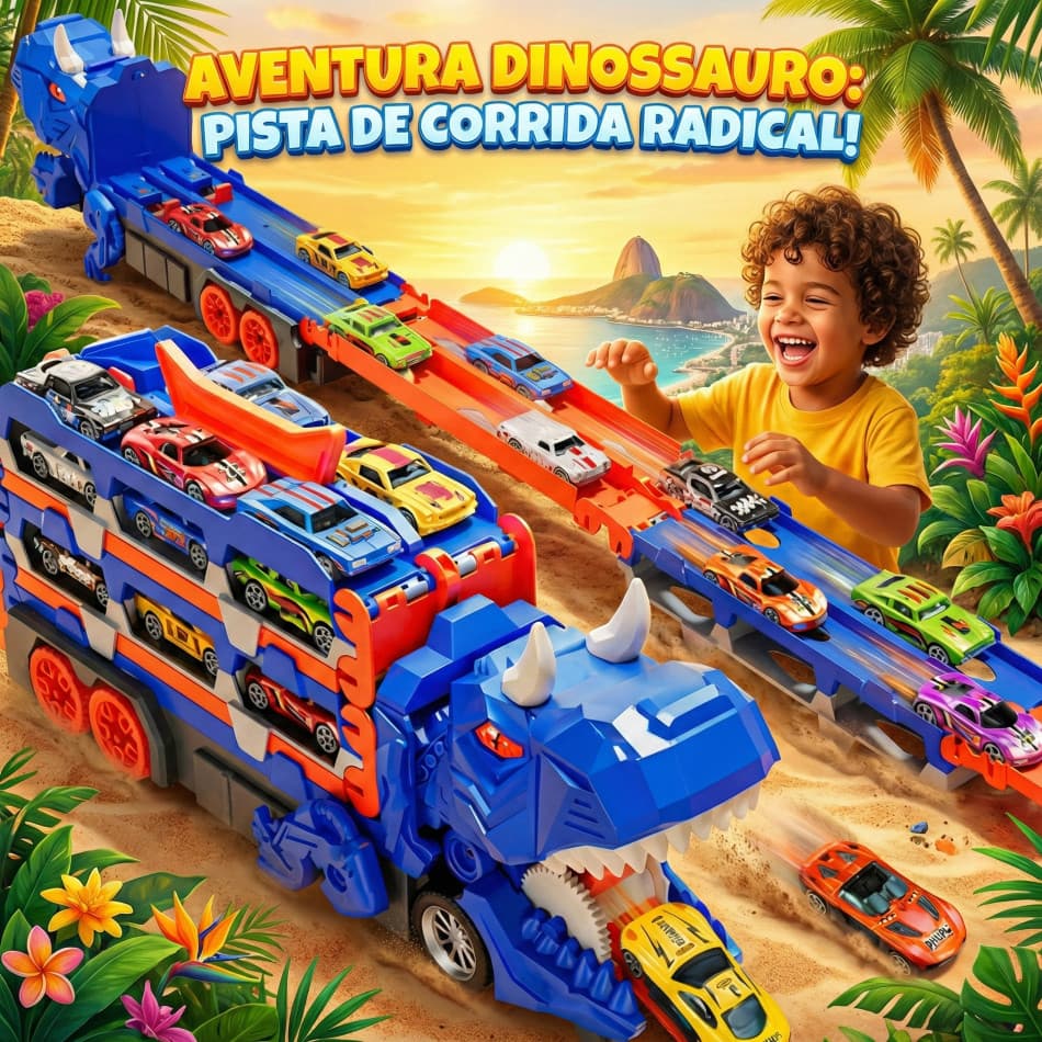 Caminhão Dinossauro Dino Engole Carrinhos Brinquedo Infantil Menino Kit Presente