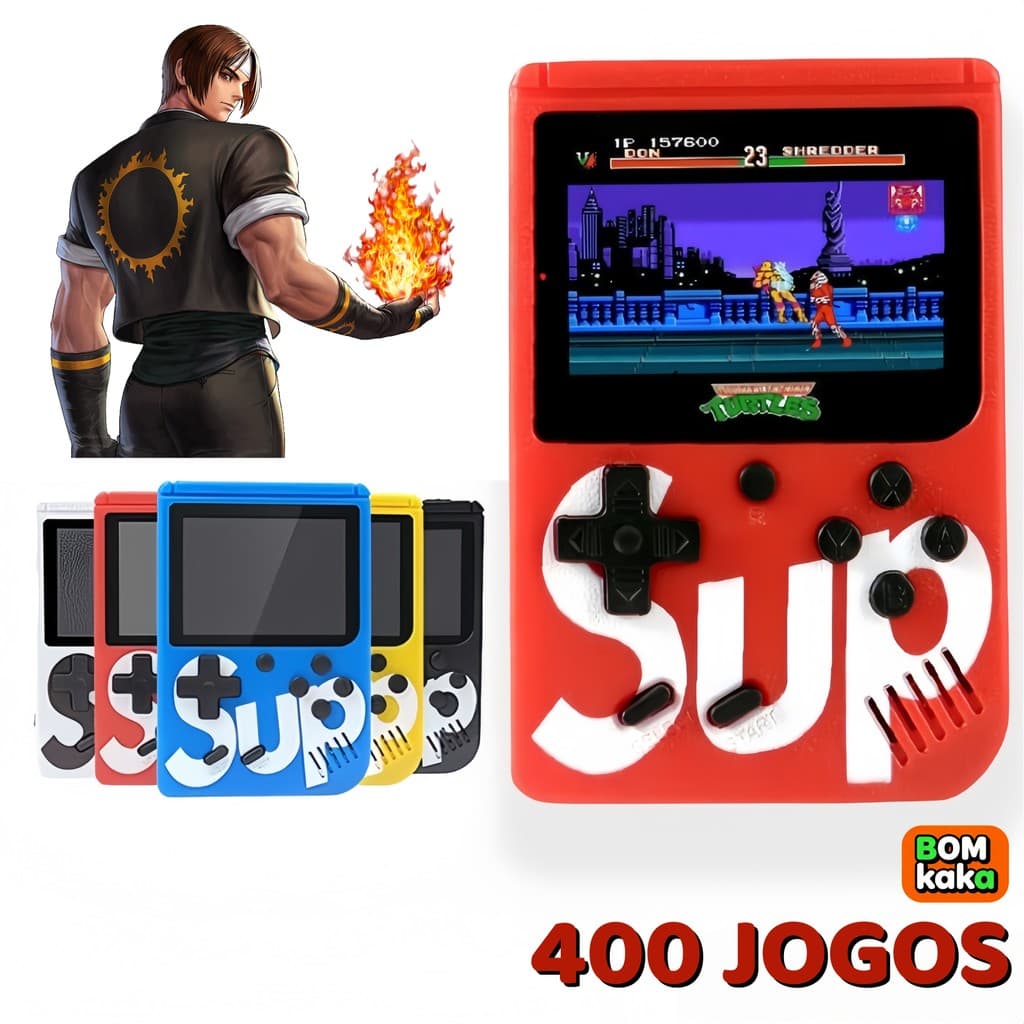 Mini Video Game Sup Game Box 400 Jogos Em 1 Portátil Jogos Antigos com controle para 2 pessoas
