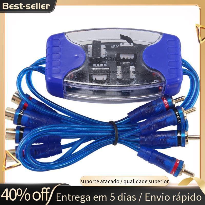Supressor De Filtro De Ruído De Áudio De 4 Canais Isolador De Loop De Aterramento Estéreo Para Carro 50W
