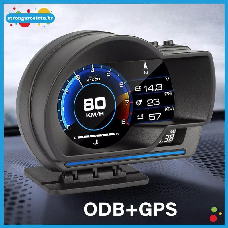 strongaroetrtn Universal OBD2 E GPS Medidor De Sistemas Duplos Velocímetro Head Up Display Multifuncional Temperatura Da