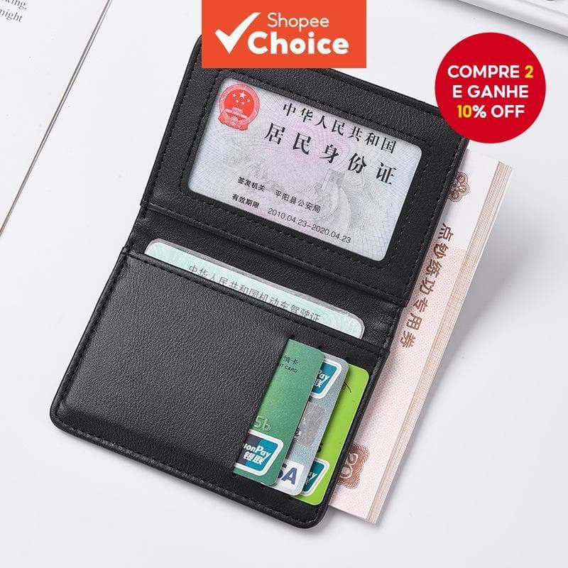 Caso Titular Do Cartão Multi-Slot Vertical ID Mini Carteira De Couro Masculino Pequeno Compacto Proteção RFID