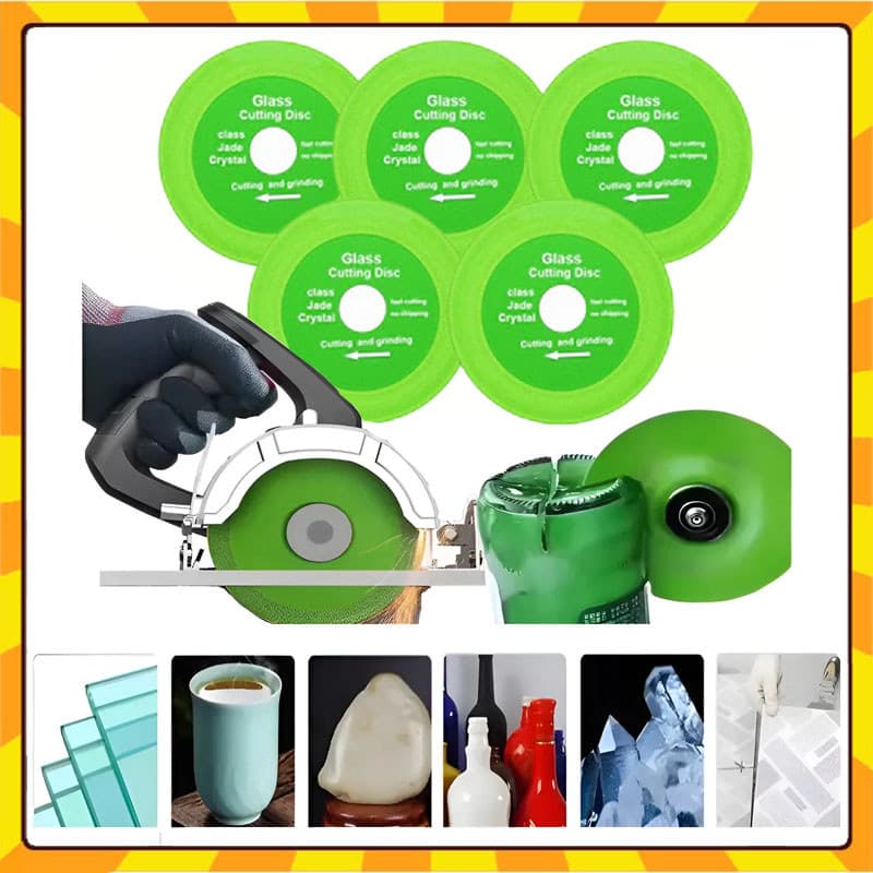 Kit 1/3/5 Discos Diamantado 100mm p/ Cerâmica/Vidro/Porcelanato Areia 15mm c/ Anel 20mm