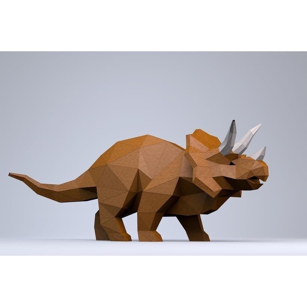 MOMO papel Triceratops dinossauro modelo de papel 3d DIY modelo de papel artesanal ornamentos brinquedo geométrico Origa