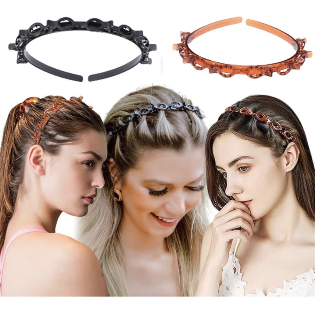 Kit 2 Tiara com Presilha para Cabelo Acessório Feminino Penteado Fashion Moda Elegante - WANG
