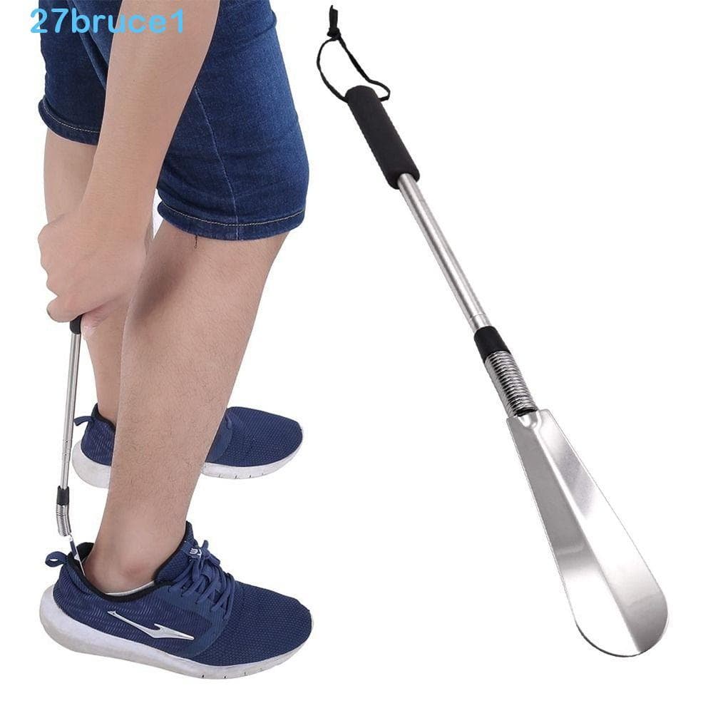 Buzina De Sapato Extensível BRUCE1 , Calçadeira Telescópica De Aço Inoxidável Com Cabo Longo Retrátil