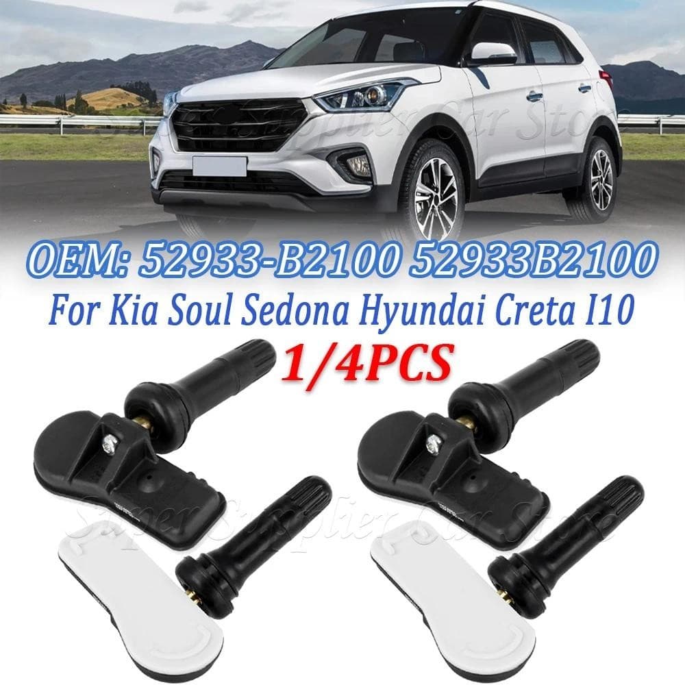 1/4 Pçs Sensor De Monitor De Pressão Dos Pneus Do Carro 433Mhz 52933-B2100 Para 2013-2019 Hyundai I10 2013-2018 Kia Soul
