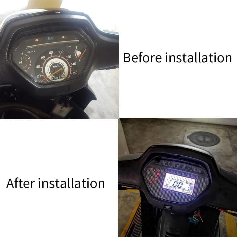 Luz De Fundo De 7 Cores ​ Velocímetro LCD Pnp Medidor DIGITAL Alpha Para Honda Wave 100 Old/Ex5 Class/110 CX CDauto Peça