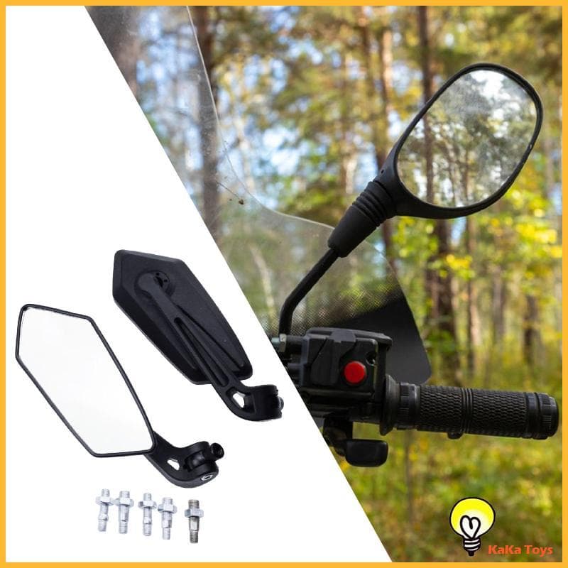 [Naruhodo] Espelhos Para Motocicleta Suporte Guiador Com Parafusos Fixação De Lente De Vidro Componente Barra Final Retr