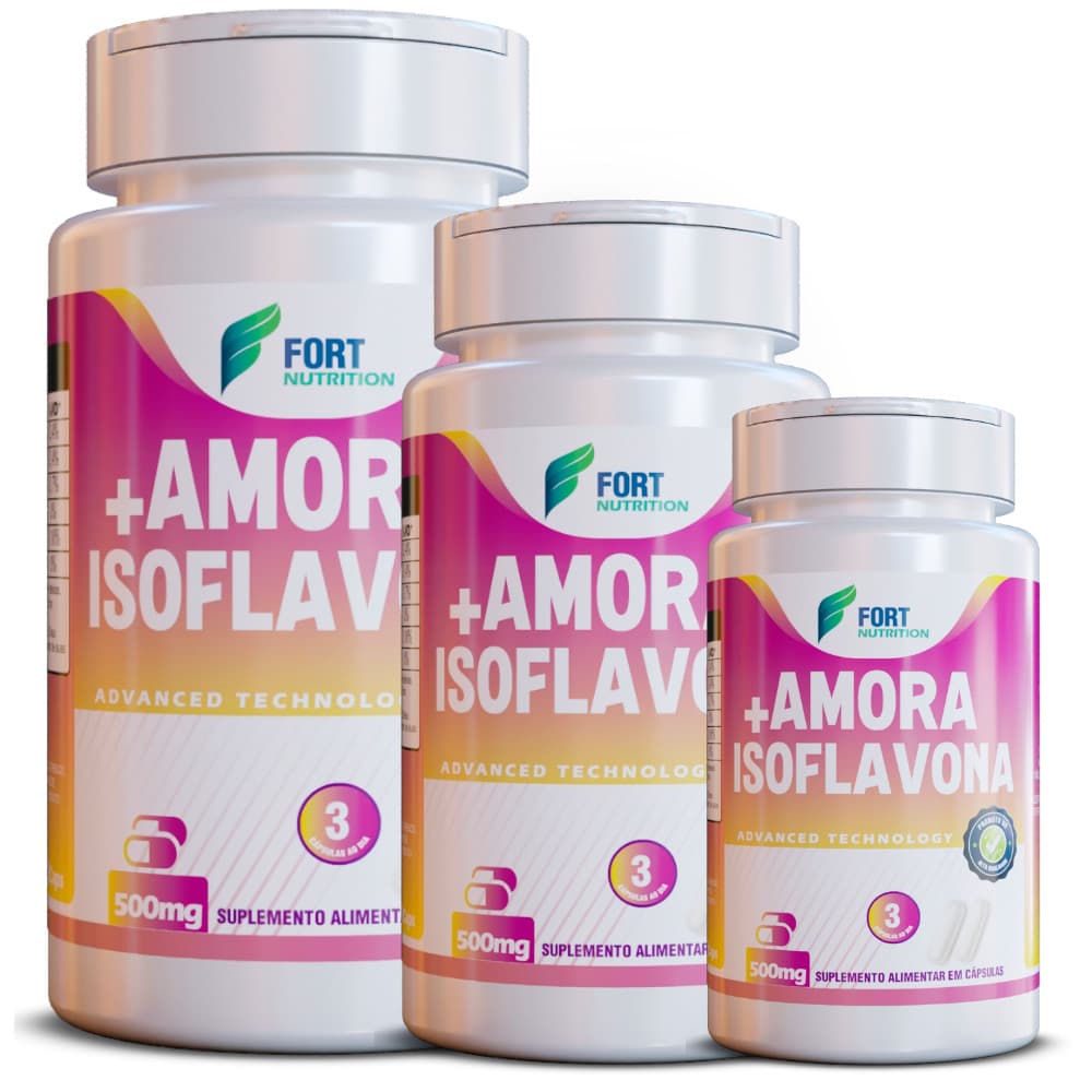Kit 3x Amora + Isoflavona | 120 Cápsulas de 500mg