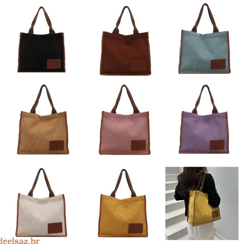 feelsaz Bolsa Ombro Unissex Lona, Espaço Armazenamento, Deslocamento Diário, Essencial Para Trabalho