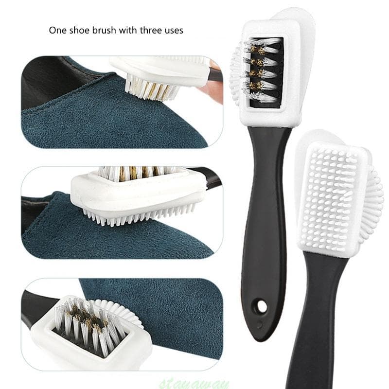 SRA Camurças Sapato Escova 4 Vias Nubuck Para Produtos Couro Escovas Cerdas Limpeza