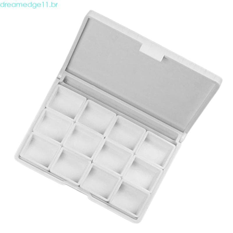 dreamedge11 Estojo Pintura 12 Poços Tampa À Prova Poeira Bandeja Portátil Para Mistura Aquarela