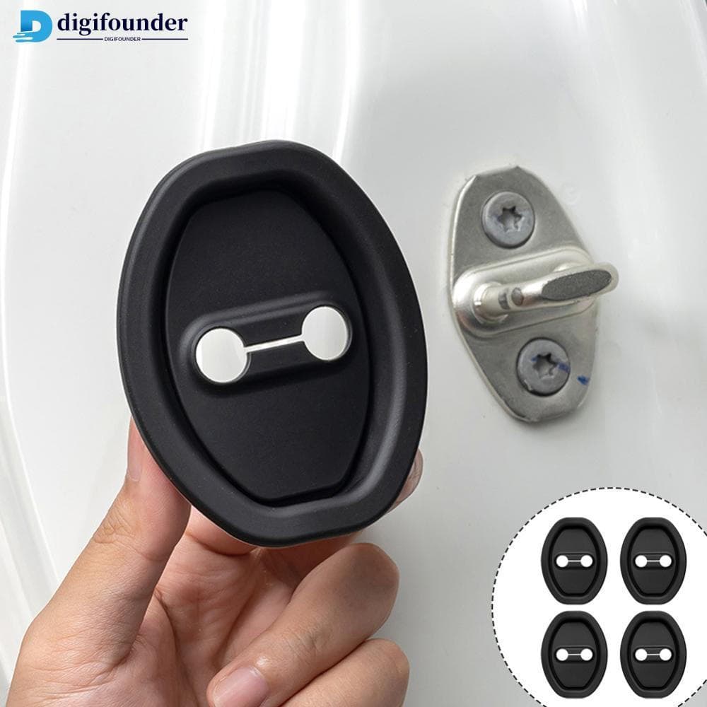 DIGIFOUNDER 4 Pçs Universal Fechadura Da Porta Do Carro Fivela Capa Protetora Silicone Amortecedor Almofada Engrossado A