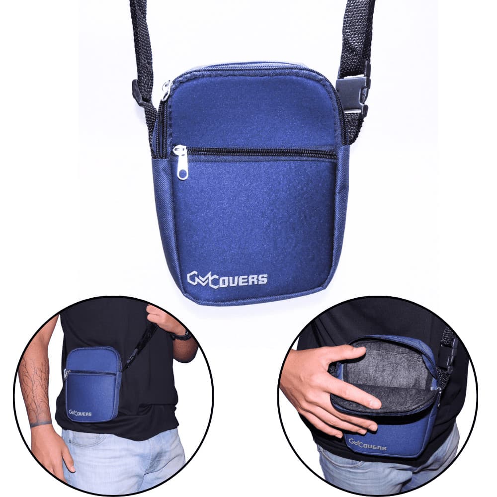 Bolsa de Ombro Shouder Bag Azul 2 Zíperes alça regulável