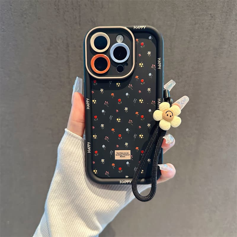 Capa para celular flores coloridas adequada para iPhone 17 16 11 12 13 14 15 Pro Max PlusXR XXS Capa de silicone macia