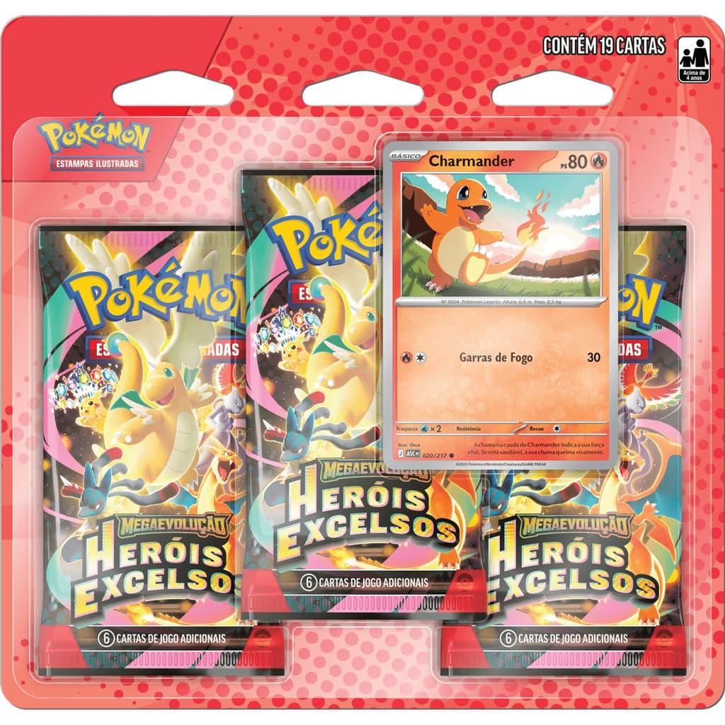 Blister Triplo Pokémon Charmander ME02.5 Heróis Excelsos