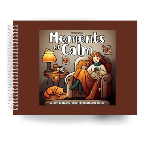 Livro De Colorir Antiestresse Moments Of Calm Incluso Acetato Capa Dura 41 Folhas Grossas