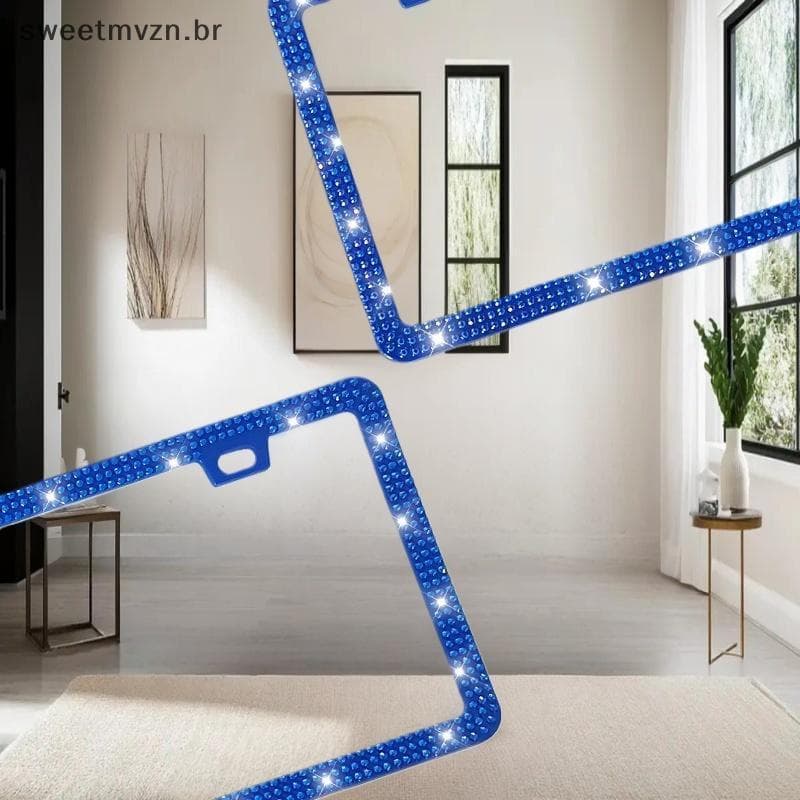 sweetmvzn Novo 1/2 Pçs 31 * 16cm Bling Cristal Quadro Da Placa De Licença Feminino Strass Do Carro Capa Titular Acessóri