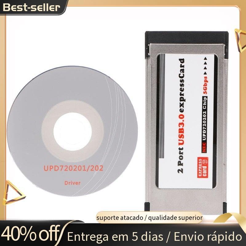 Pci-E Express Para Usb 3.0 2 Portas Adaptador Conversor De Cartão Expresscard De 34 Mm