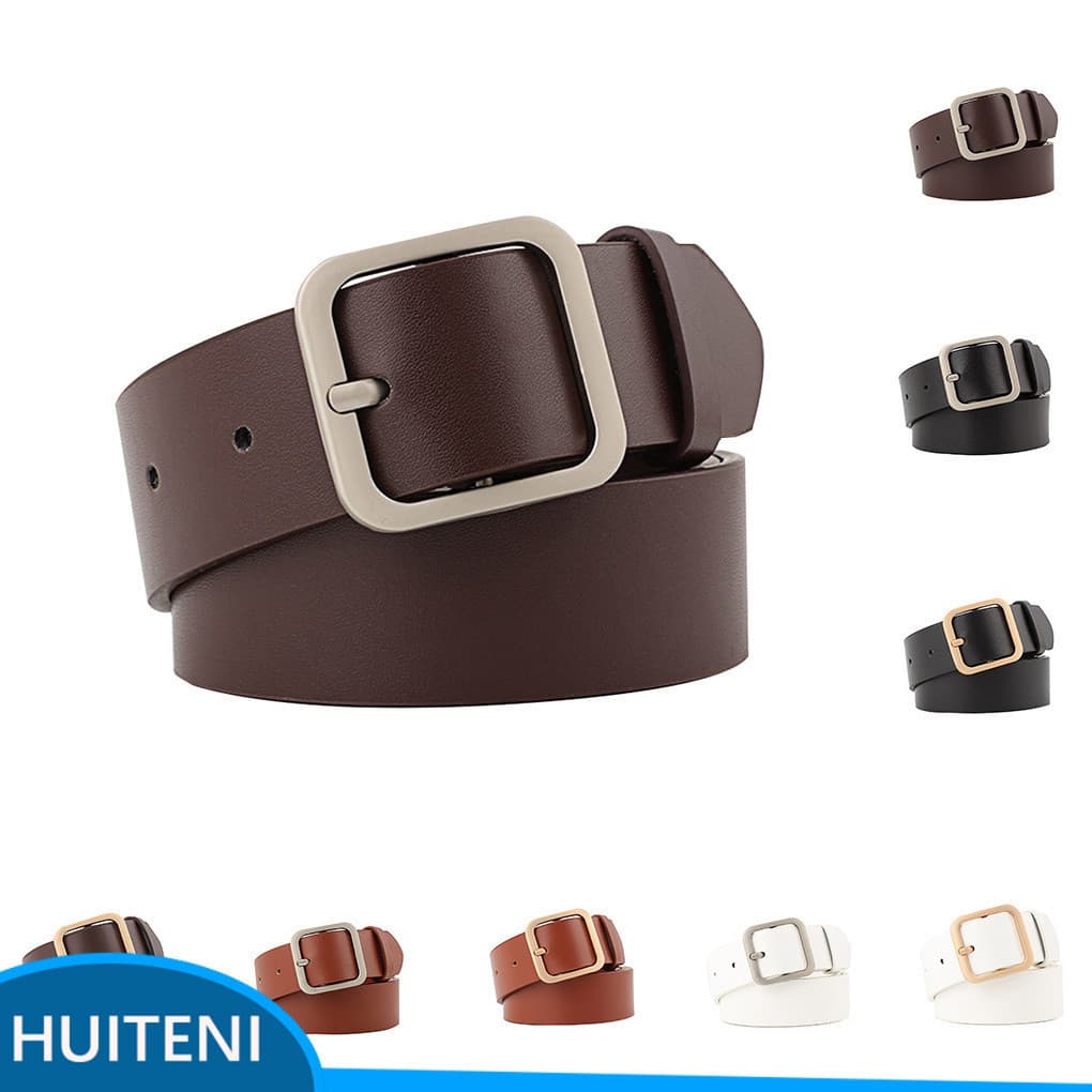 1/2/3 Cinto De Couro PU Para Mulheres Com Fivela Quadrada E Jeans