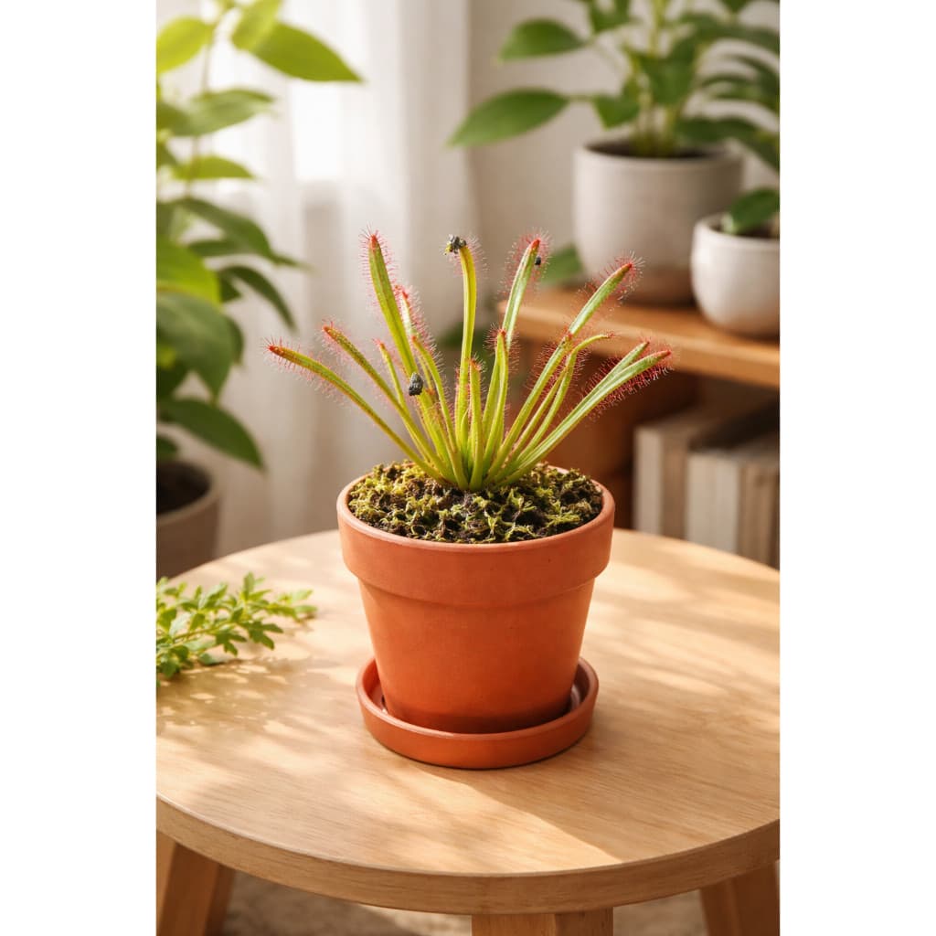 Drosera Capensis Carnívora Orvalhinha Muda Viva Planta Exótica Pote 6