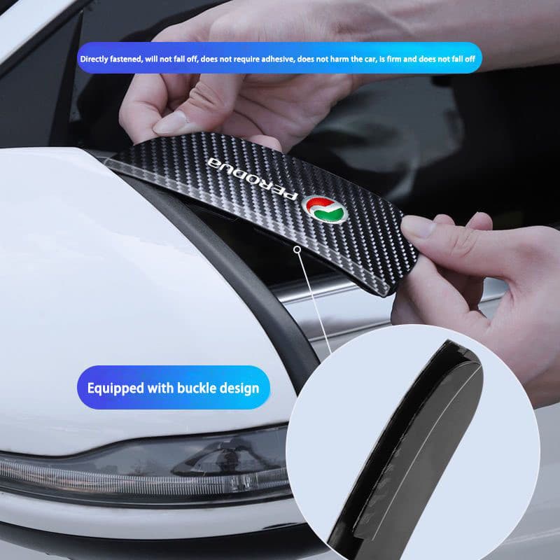 2 peças de capa à prova de chuva para espelho retrovisor de carro em fibra de carbono Perodua para Viva, Alza, Aruz, Myv