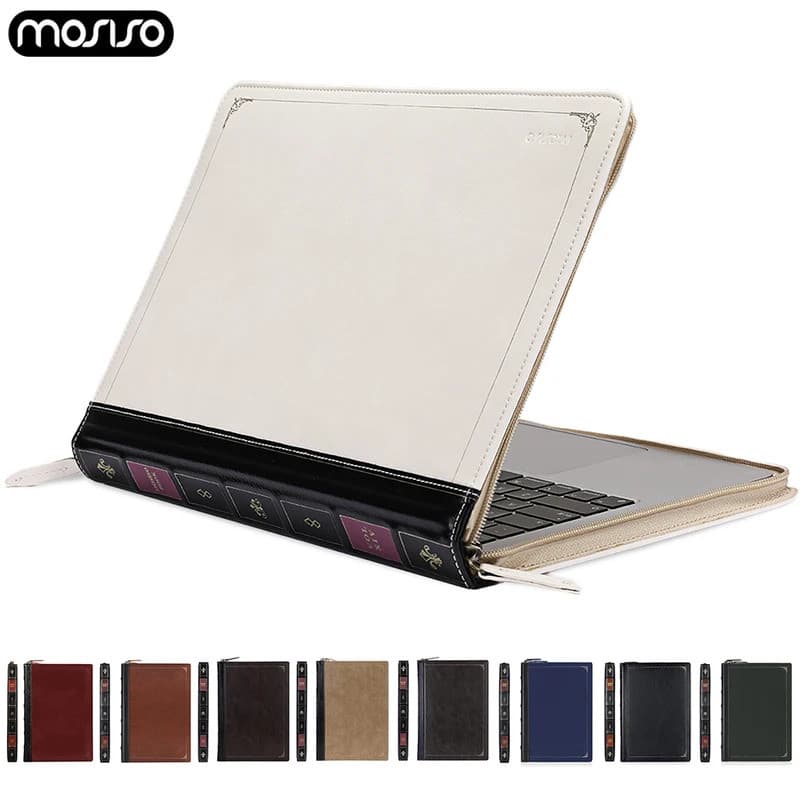 Capa Para Laptop MacBook Air 13 15 De Couro PU M3 A3113 A3114 Mac Pro13 14 16 A2338 M4 A3112 A2918 A3186 A2991