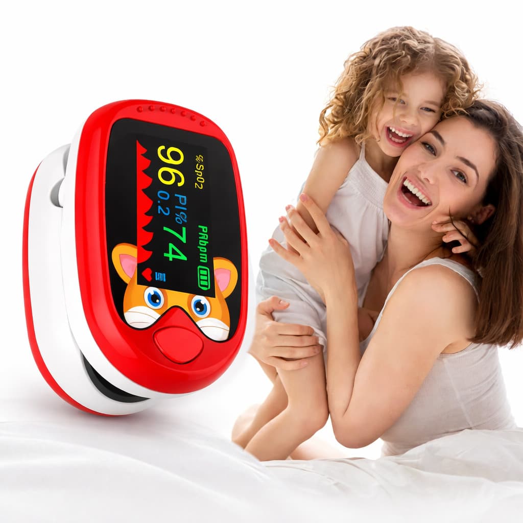 Oxímetro Portátil de Dedo Saturação de Oxigênio Frequência Cardíaca Display Colorido