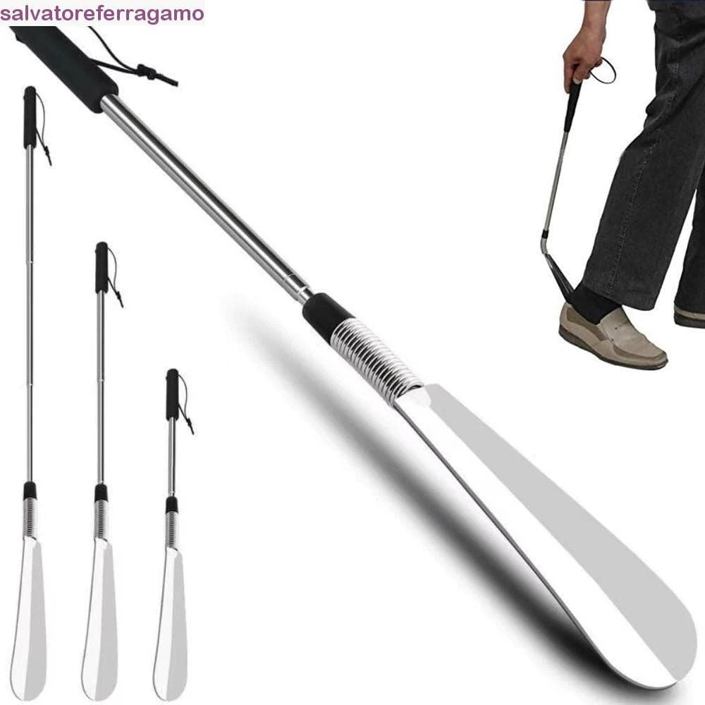 Calçadeira Telescópica SALVATOREFERRAGAMO , Buzina Extensível Com Cabo Longo , Aço Inoxidável