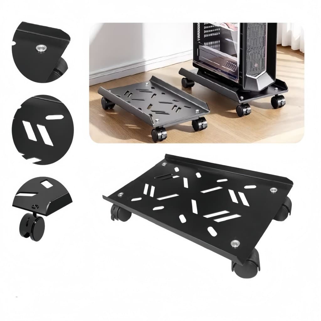 Suporte Para Gabinete Cpu Gamer Rodinhas Reforçado Aço Inoxídavel 45cm X 20cm de Dimenssão DKL